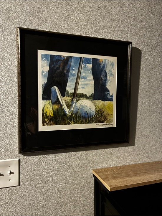 Other - Framed Golf Wall Art Signed Limited Edition 18/100 Golfer Decor Office Art